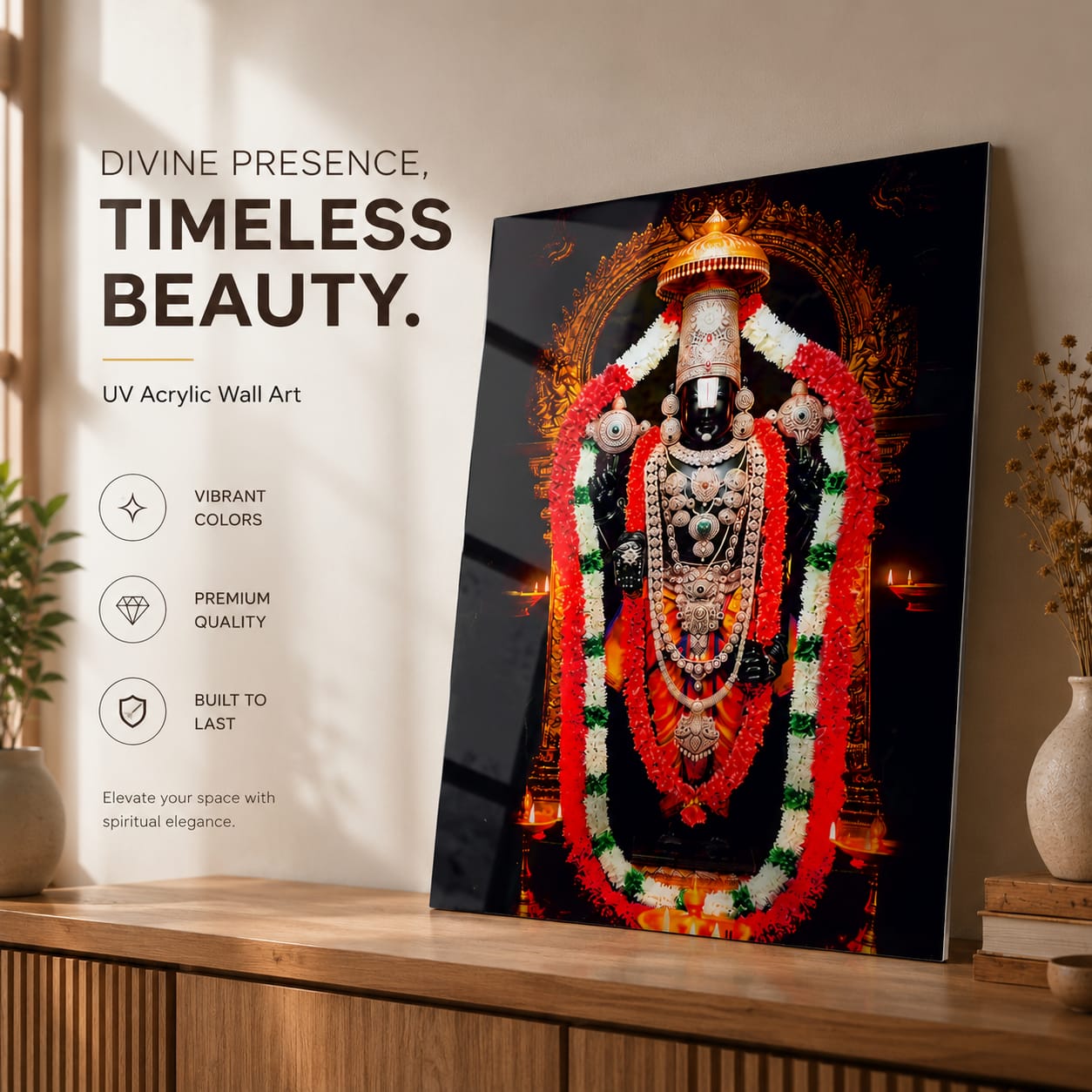 Premium Lord Venkateswara UV Acrylic Wall Art