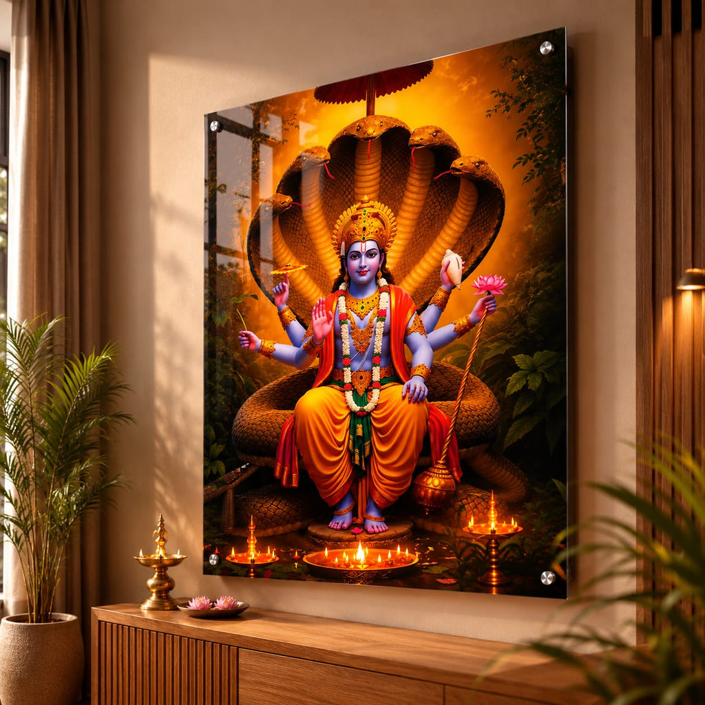 Premium Lord Vishnu UV Acrylic Wall Art