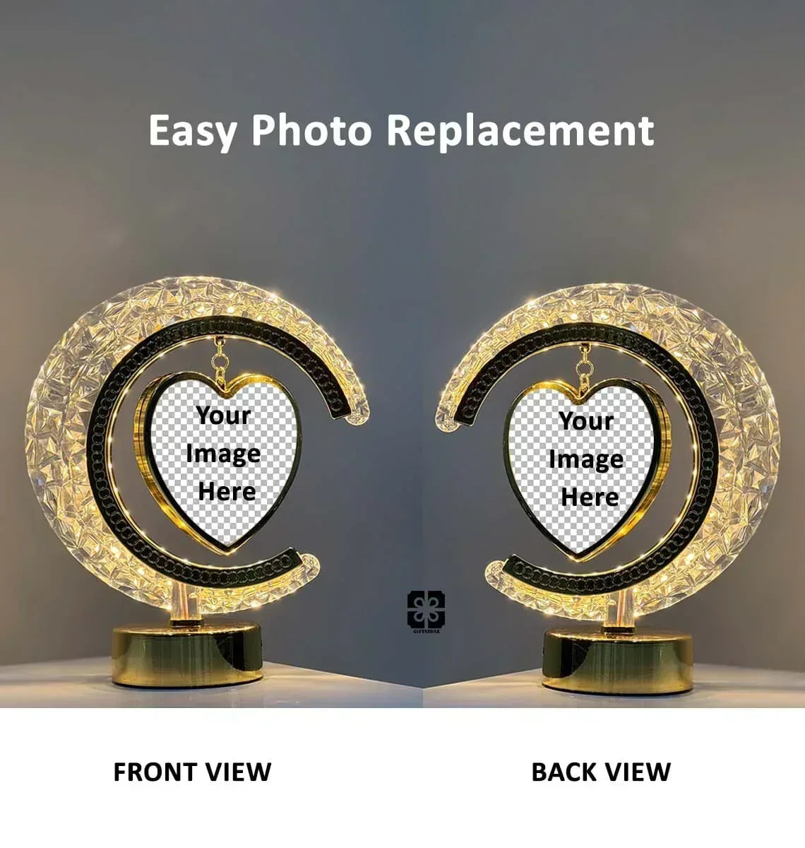 Half moon heart lamp mirror - Photo frames