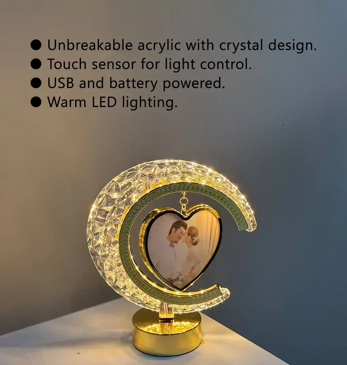 Half moon heart lamp mirror - Photo frames