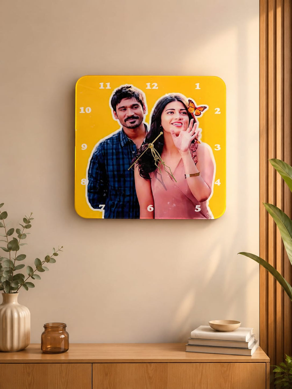 Personalized UV Acrylic Photo Wall Clock – Custom Gift for Couples & Family