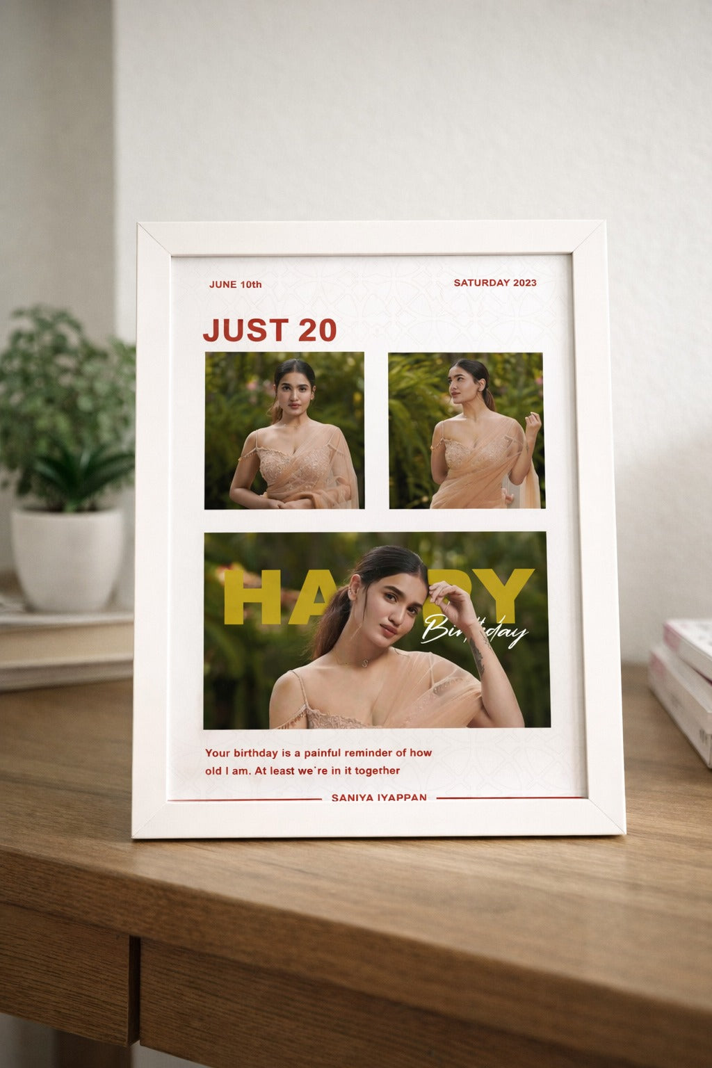 3-Photo Caption Frame - Personalized Story Display