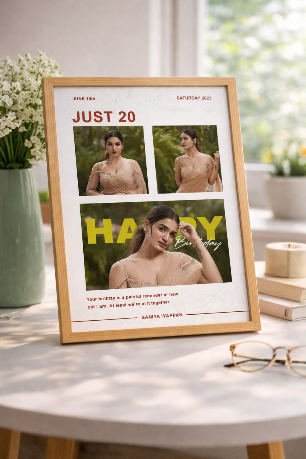 3-Photo Caption Frame - Personalized Story Display