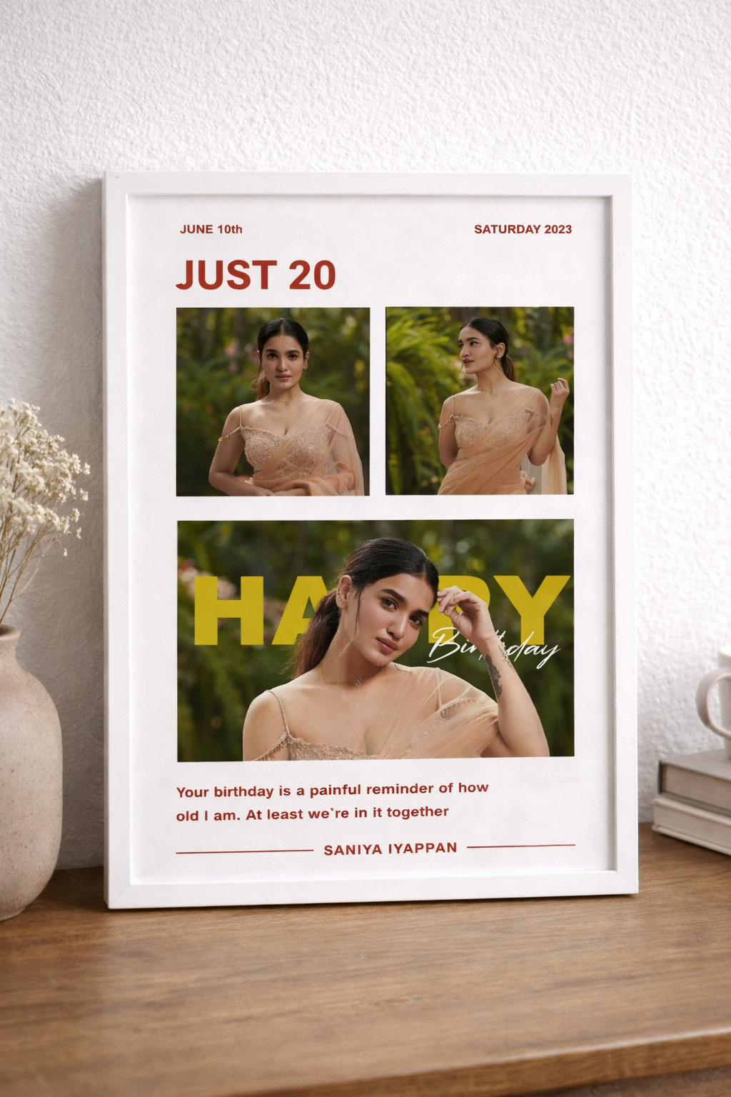 3-Photo Caption Frame - Personalized Story Display